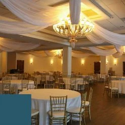 Single Piece - Teal Taffeta Prefabricated Ceiling Drape Panel - Choose Length And Drop! -Event Decoration Sales Shop teal prefabricated ceiling drape 1 2