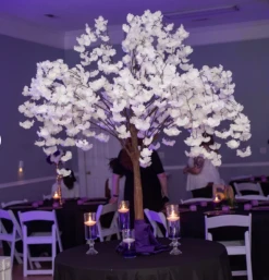 5FT Drooping Cherry Blossom Tree - Floor Or Centerpiece - 10 Interchangeable Branches - White