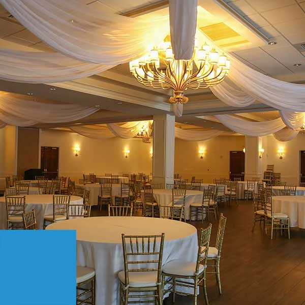 Single Piece - Turquoise Taffeta Prefabricated Ceiling Drape Panel - Choose Length And Drop! 4 Single Piece - Turquoise Taffeta Prefabricated Ceiling Drape Panel - Choose Length And Drop! - Image 2