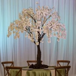 6FT Drooping Cherry Blossom Tree - Floor Or Grand Centerpiece - 10 Interchangeable Branches - White -Event Decoration Sales Shop white 6.5ft wisteria tree 5